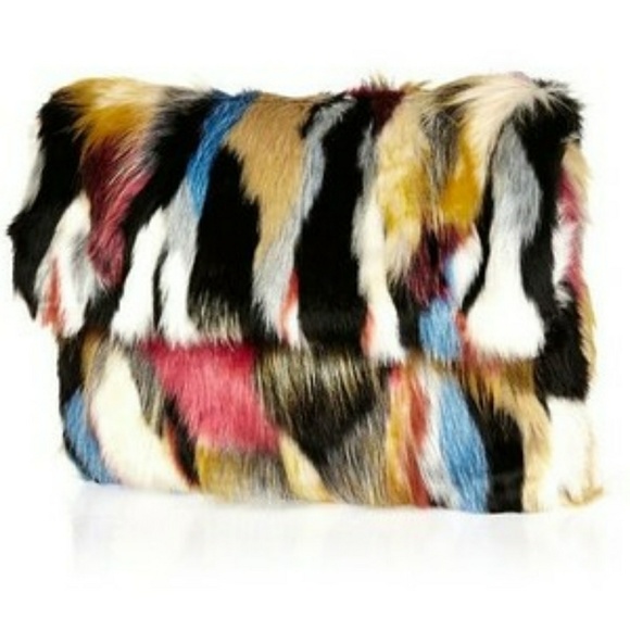River Island Handbags - River Island Faux Fur Clutch